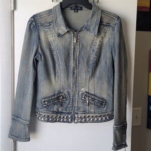 Boston Proper Studded Jean Jacket Size Small